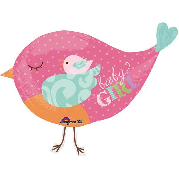 Воздушный шар - розовая птичка