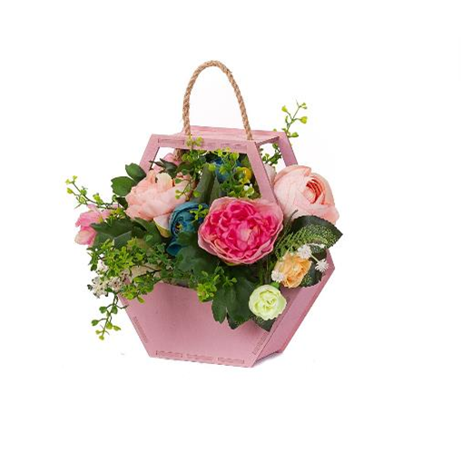 Декоративный ящик для цветов "Шестигранный фонарь Маленький", Розовый