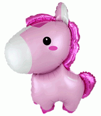 Шар Фигура Маленькая лошадка, Розовый (в упаковке)