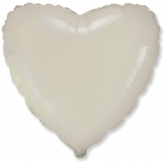 Шар Сердце, Кремовый Сатин / Cream Satin (в упаковке) 