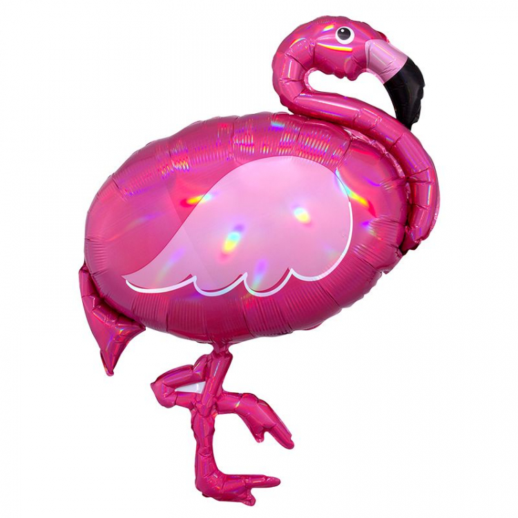Шар Фигура Фламинго Перламутр / Iridescent Pink Flamingo (в упаковке)