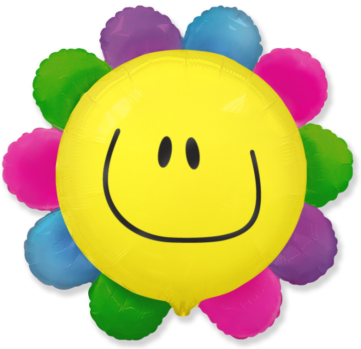 Шар фигура, Цветик - многоцветик (солнечная улыбка) / Rainbow flower (в упаковке)