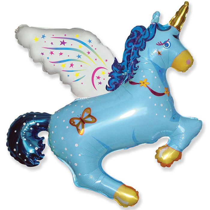 Шар Мини-фигура Единорог, Синий / Unicorn (в упаковке)