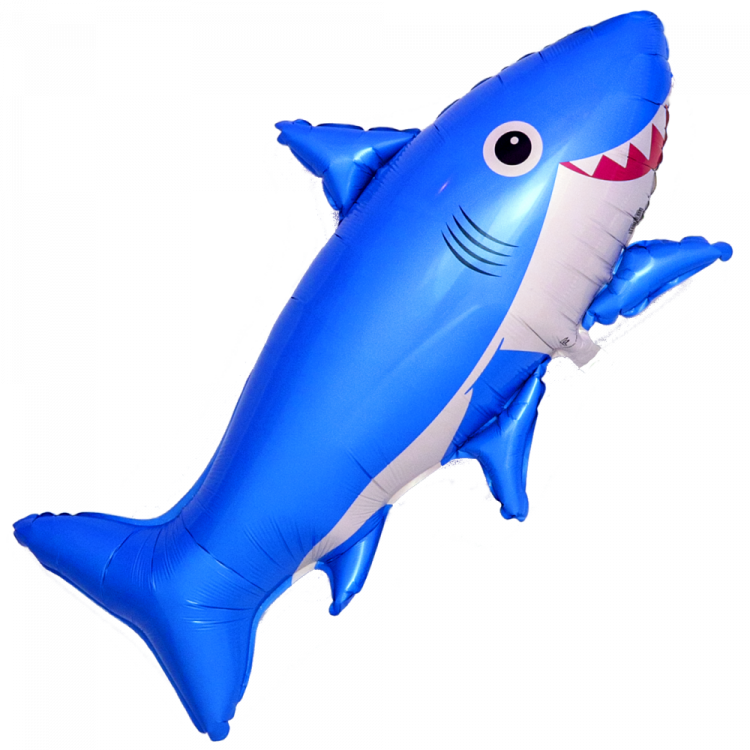 Шар Фигура, Счастливая акула, Синий (в упаковке)