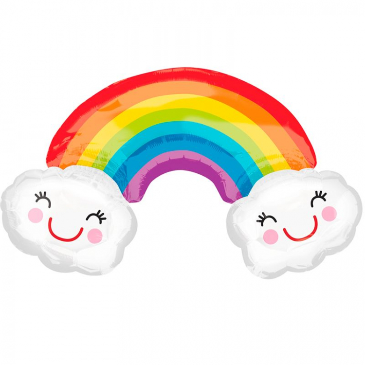 Шар Радуга с облаками в упаковке / Rainbow with clouds