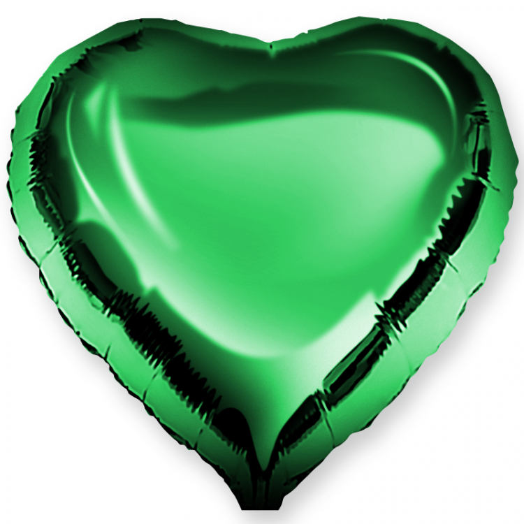 Шар Сердце, Зеленый / Green (в упаковке)