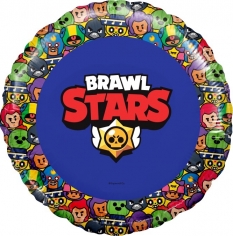 Шар Круг Brawl Stars, Звездные бойцы, дизайн №3, Синий (в упаковке)