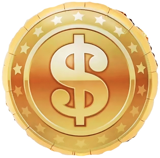 Шар Круг Знак Доллара, Золото