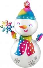 Шар Мини-фигура, Снеговик со снежинкой, с клапаном (в упаковке)