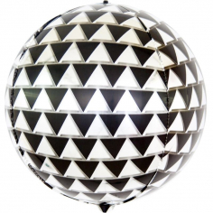 Шар Сфера 3D, Геометрия треугольников, Черный/Серебро (в упаковке)