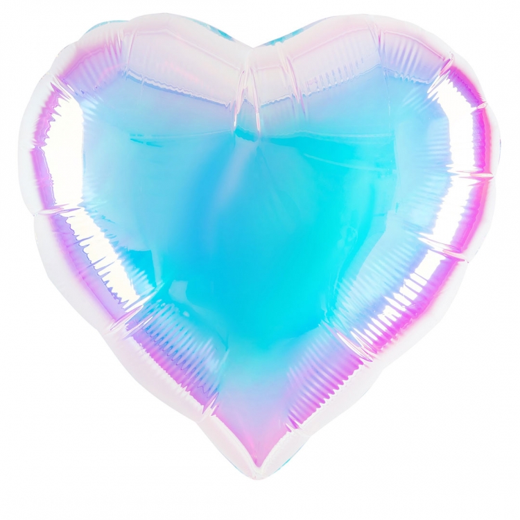 Шар Сердце, (надув воздухом), Зеркальный, Хамелеон (в упаковке)