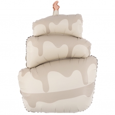 Шар Фигура, Торт, Кремовый, Сатин (в упаковке)